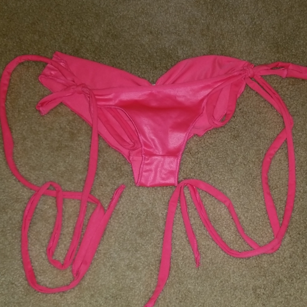 Neon Pink Scrunch Butt Tie Booty/Brief